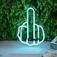Middle Finger Blue Neon Sign