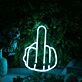 Middle Finger Blue Neon Sign