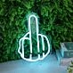 Middle Finger Blue Neon Sign