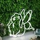 Cute Rabbit With Butterfly Wings White Neon Sign
