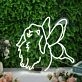 Cute Rabbit With Butterfly Wings White Neon Sign