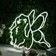 Cute Rabbit With Butterfly Wings White Neon Sign