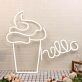 Hello With Ice Cream White Neon Sign