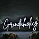 Grindaholicg White Neon Sign