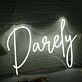 Darely White Neon Sign