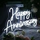 Happy Anniversary White Neon Sign