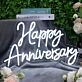 Happy Anniversary White Neon Sign