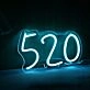 520 Blue Neon Sign