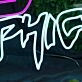 Graphics Blue Neon Sign