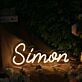 Simon Yellow Neon Sign