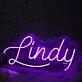 Lindy Dark Purple Neon Sign