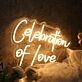 Celebration Of Love Yellow Neon Sign