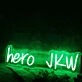 Hero JKW Green Neon Sign