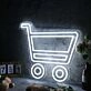 Shopping Cart White Neon Sign
