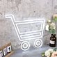Shopping Cart White Neon Sign