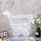Shopping Cart White Neon Sign