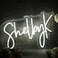 Shelby K White Neon Sign
