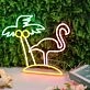 Coconut Tree And Flamingo Custom Neon Sign