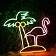 Coconut Tree And Flamingo Custom Neon Sign