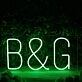 B And G Green Neon Sign