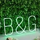 B And G Green Neon Sign