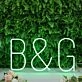 B And G Green Neon Sign