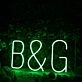 B And G Green Neon Sign