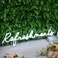 Refreshments White Neon Sign