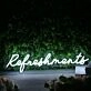 Refreshments White Neon Sign