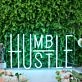 Humble Hustle Blue Neon Sign