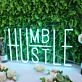 Humble Hustle Blue Neon Sign