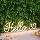 Hello 30 Yellow Neon Sign