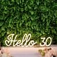 Hello 30 Yellow Neon Sign
