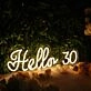 Hello 30 Yellow Neon Sign