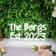 The Bergs Est 2023 White Neon Sign