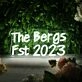 The Bergs Est 2023 White Neon Sign