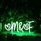 M And F Green Neon Sign