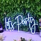 Lets Party Dark Blue Neon Sign