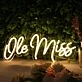 Ole Miss Yellow Neon Sign