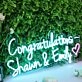 Congratulations Shawn And Emily Blue Neon Sign