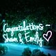 Congratulations Shawn And Emily Blue Neon Sign