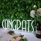 Congrats White LED Neon Sign