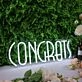 Congrats White LED Neon Sign