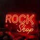 Rock Shop Orange Neon Sign