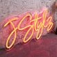 J Style Orange Neon Sign