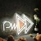 PWR With Fast Forward Key White Neon Sign