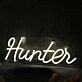 Hunter White Neon Sign