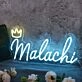 Malachi Blue Neon Sign