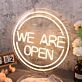 We Are Open White Neon Sign