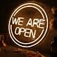 We Are Open White Neon Sign